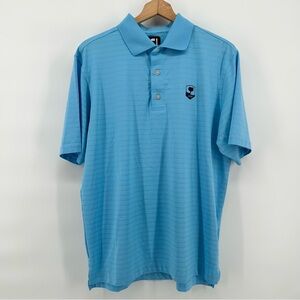 FootJoy FJ Mens Medium Blue Golf Polo Shirt 1905 Logo Performance Short Sleeve